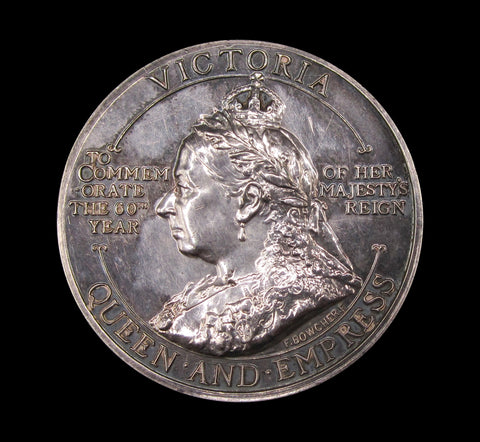 1897 Diamond Jubilee Heirs To The Throne 38mm Silver Medal - By Bowcher