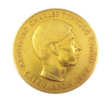 1969 Investiture Of Charles Prince Of Wales 58mm Gilt Medal - Cased