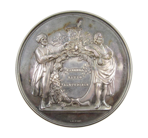 1852 Pharmaceutical Society Of Great Britain 70mm Silver Medal - By Wyon