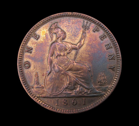 Victoria 1861 Penny - Y Over Y In Penny
