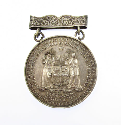 1843 National Benefit Society Of Great Britain 48mm Silver Medal