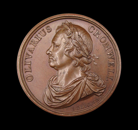 1658 Oliver Cromwell Memorial 38mm Bronze Medal - By Dassier
