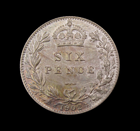 Edward VII 1902 Matt Proof Sixpence - nFDC