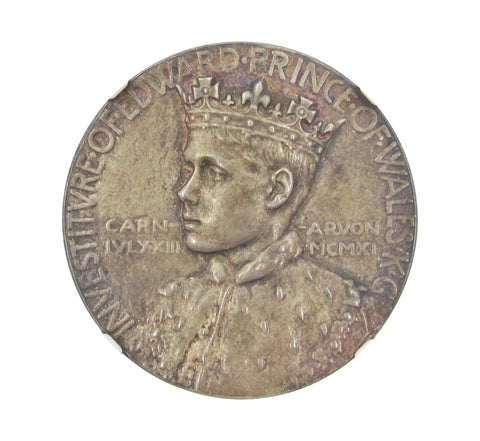 1911 Investiture Of Edward Prince Of Wales Silver Medal - NGC MS65