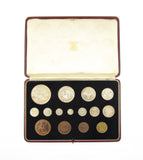 George VI 1937 15 Coin Cased Proof Set - Crown To Maundy