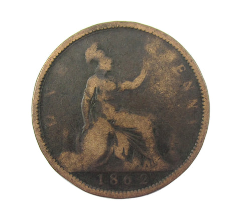 Victoria 1862 Penny - 8/6 In Date - Fair
