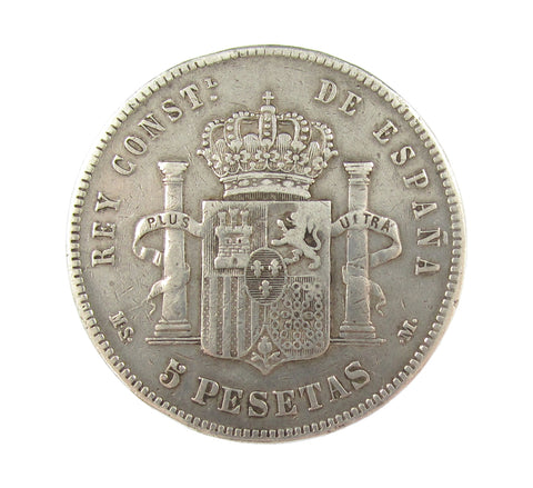 Spain Alfonso XII 1885 5 Pesetas - GF