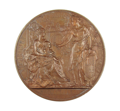 Spain 1888 Barcelona International Exposition 85mm Medal