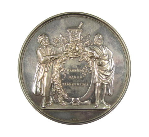 1852 Pharmaceutical Society Of Great Britain 70mm Silver Medal - By Wyon