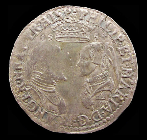 Philip & Mary 1554 Shilling - Full Titles - GVF