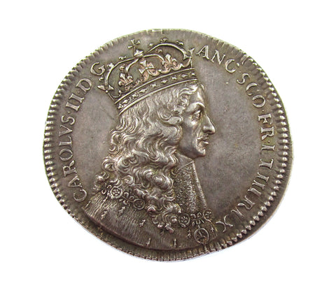 1661 Charles II Coronation 29mm Silver Medal - By Simon