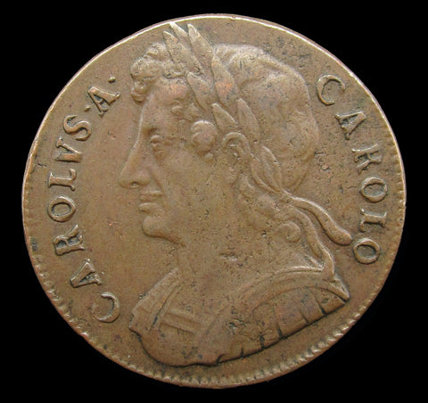 Charles II 1673 Halfpenny - GF