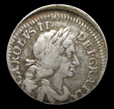 Charles II 1683 Maundy Fourpence - Struck Off Centre