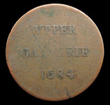 1684 Drury Lane Theatre Copper Halfpenny Token - By Roettiers