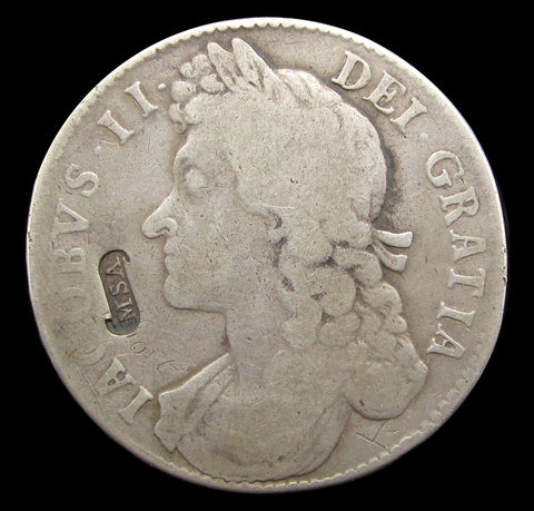 James II 1687 Halfcrown - Countermarked 'MSA'
