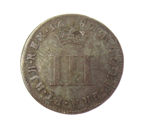James II 1687/6 Maundy Threepence - Good Fine