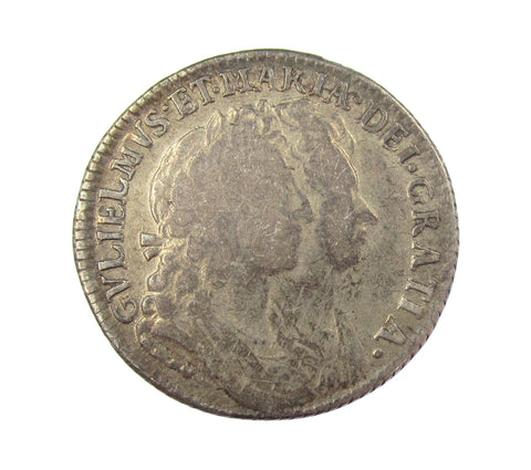 William & Mary 1693 Shilling - Fine