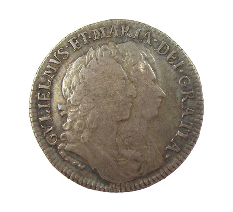 William & Mary 1693 Shilling - GF