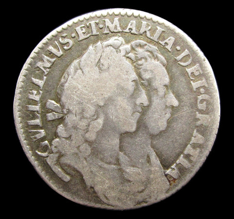 William & Mary 1693 Sixpence - Fine