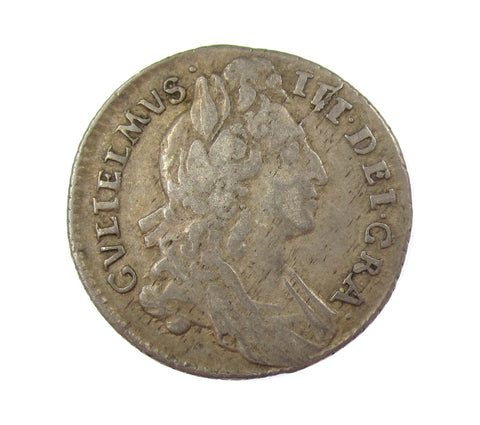 William III 1696 Sixpence - Good Fine