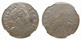 William III 1700 Halfpenny - Unbarred A's In Britannia - NGC MS62