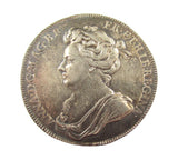 1702 Coronation Of Queen Anne 35mm Silver Medal - By Croker