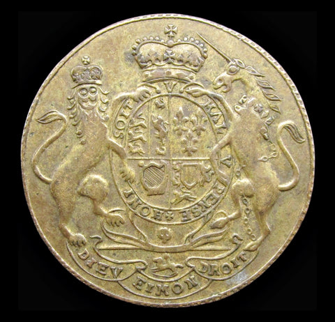 c.1702 Queen Anne Brass Jeton Token - GVF