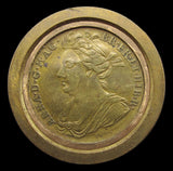 1702 Queen Anne Expedition To Vigo Bay Brass Medalet