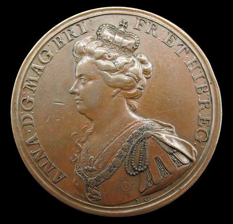 1708 Anne Battle Of Oudenarde 44mm Copper Medal - By Croker