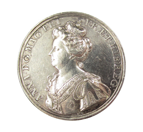 1708 Anne Capture Of Lille Citadel 44mm Silver Medal - By Croker