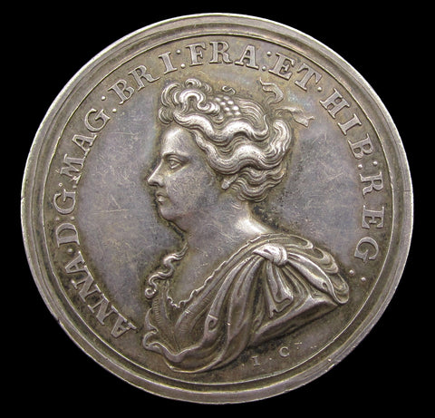 1709 Queen Anne Capture Of Tournay 40mm Silver Medal - By Croker