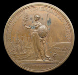 1713 Peace Of Utrecht 35mm Bronze Medal - By Croker