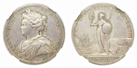 1713 Peace Of Utrecht Silver Medal - NGC MS62