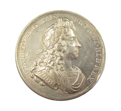 1714 George I Coronation 34mm Silver Medal - By Croker