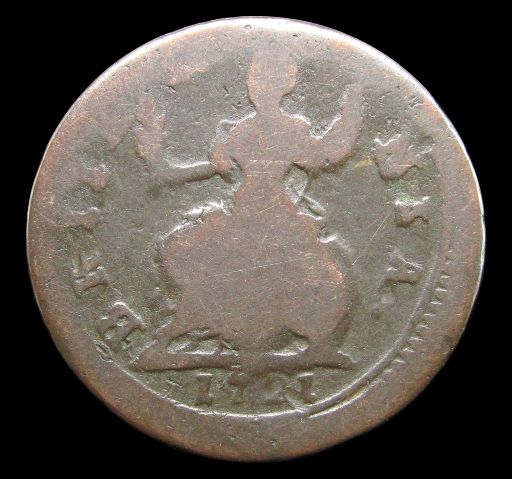 George I 1721 Farthing - Off Centre Error – Coopers Coins