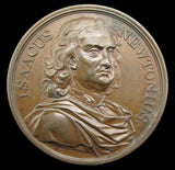 1727 Death Of Isaac Newton 43mm Bronze Medal - By Dassier