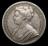 1727 Coronation Of Caroline 34mm Silver Medal - NGC AU58
