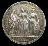 1727 Coronation Of Caroline 34mm Silver Medal - NGC AU58