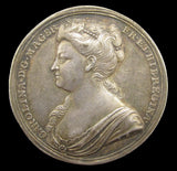 1727 Coronation Of Caroline 34mm Silver Medal - By Croker