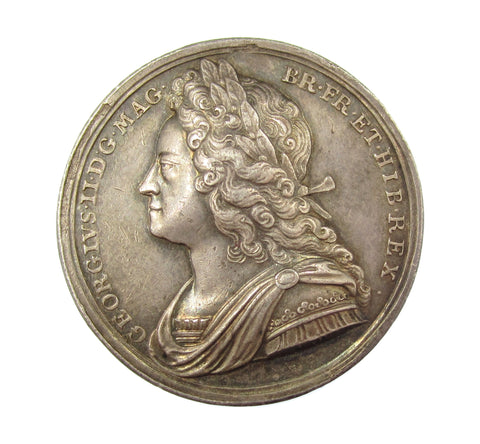 1727 Coronation Of George II 34mm Silver Medal - By Croker