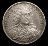 1727 Death Of Isaac Newton 33mm Silver Medal - By Dassier
