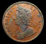 George II 1729 Copper Proof Halfpenny - VF