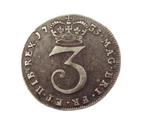 George I 1735 Maundy Threepence - VF