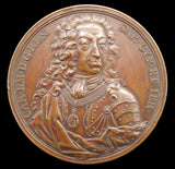 Italy 1739 Charles Emmanuel III 54mm Medal - By Dassier
