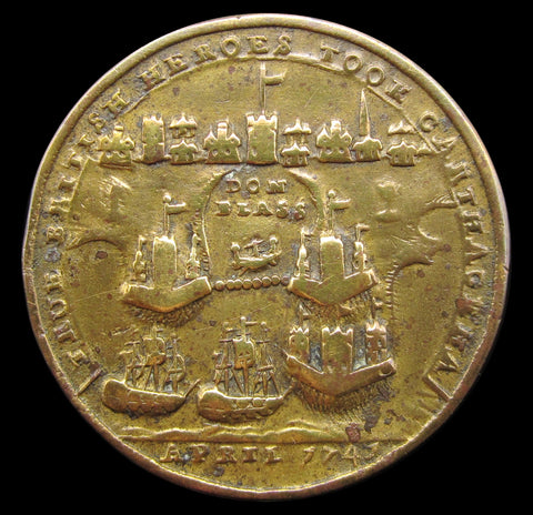 1741 Capture Of Cartagena Admiral Vernon Don Blass 37mm Medal
