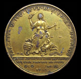 1743 Battle Of Dettingen Gilt Bronze 37mm Medal