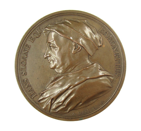 1744 Hans Sloane 55mm Bronze Medal - By Dassier