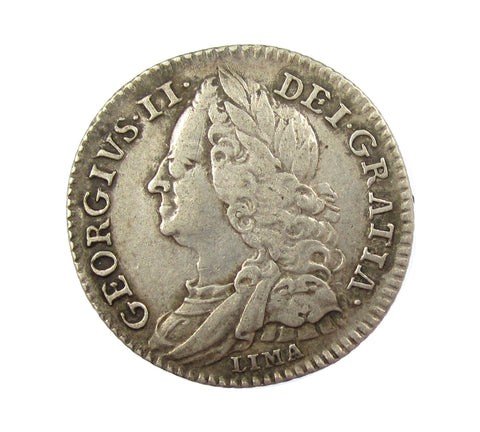 George II 1746 LIMA Sixpence - NVF