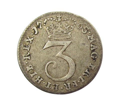 George III 1763 Maundy Threepence - GF