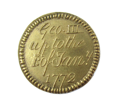 1772 George III Brass Guinea Coin Weight